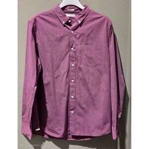 Hawker Rye Men's Pale Burgundy Cotton LS Button Front Casual Dress Shirt -- XL